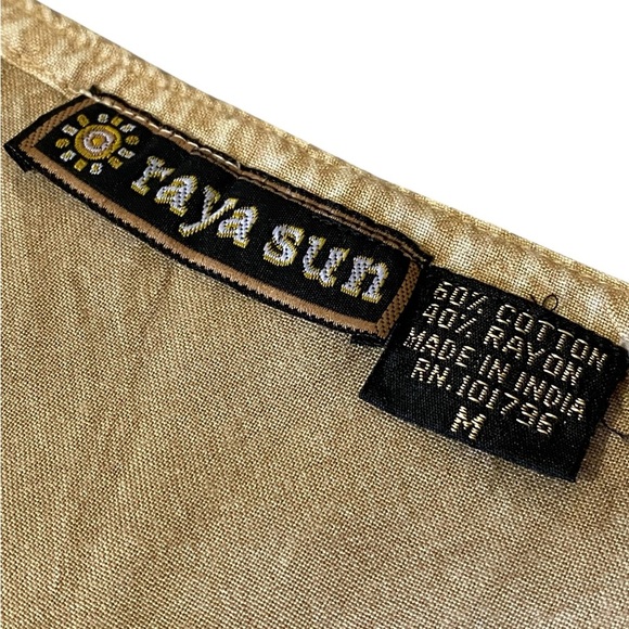 Vintage Floral Embroidered Babydoll Dress Beige Whimsical Forest Fairy Peasant - Picture 7 of 9